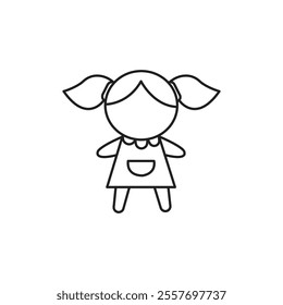 Doll icon Isolated flat vector in outline