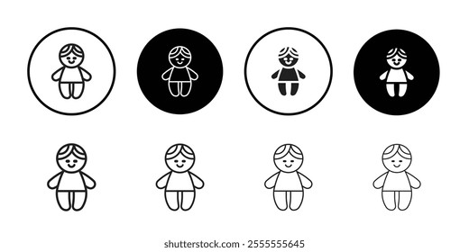 Doll icon Line Art Logo set