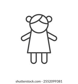 Doll icon. line style vector icon.