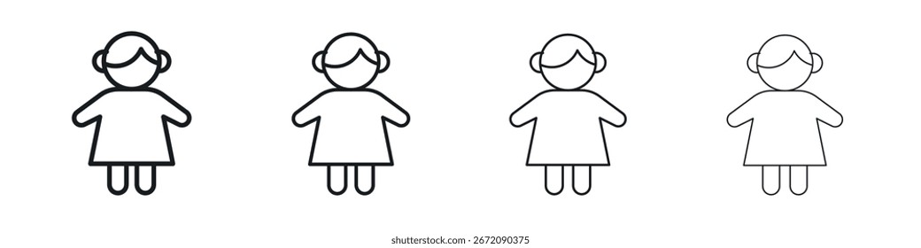 doll icon. minimal strokes lines for web designs