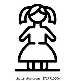 Doll icon. Outline doll vector icon for web design isolated on white background