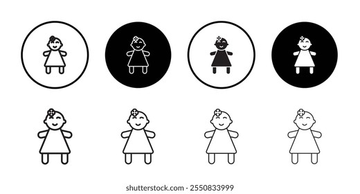 Doll icon Thin line flat illustration