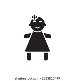 Doll icon Thin line flat illustration