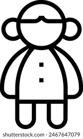 doll icon. Thin linear style design isolated on white background
