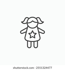 Ilustración vectorial de icono de muñeca. EPS10