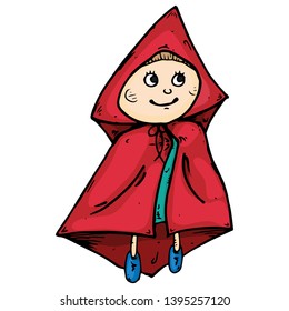 Doll icon. Vector illustration of Russian children's doll. Hand drawn doll.