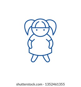 Doll line icon concept. Doll flat  vector symbol, sign, outline illustration.