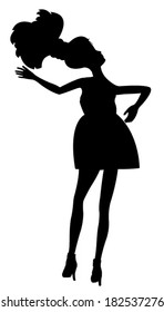 A Doll With Long Hair, Silhouette Vector 