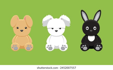 Doll Rabbit Fuzzy Lop Angora Petite Animal Cute Cartoon Vector Illustration