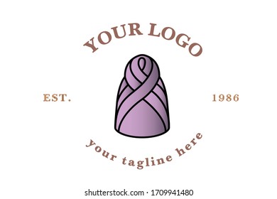 Doll sewn Logo. ball of wool logotype.