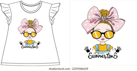 DOLL t shirt graphic design vector illustration \