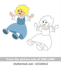 Doll Toy. Dot to dot educational game for kids.