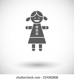 Doll toy icon. Flat vector related icon for web and mobile applications. It can be used as - logo, pictogram, icon, infographic element. Vector Illustration.