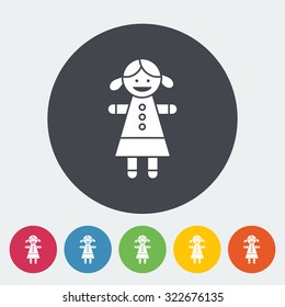 Doll toy icon. Flat vector related icon for web and mobile applications. It can be used as - logo, pictogram, icon, infographic element. Vector Illustration.
