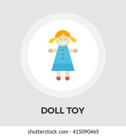 Doll toy icon vector. Flat icon isolated on the white background. Editable EPS file. Vector illustration.
