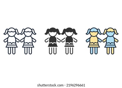 Doll toy icons  symbol vector elements for infographic web