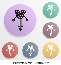 Doll toy on a string badge color set icon. Simple glyph, flat vector of toys icons for ui and ux, website or mobile application