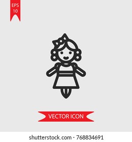 Doll vector icon, illustration symbol
