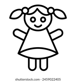 Doll Vector Line Icon Design