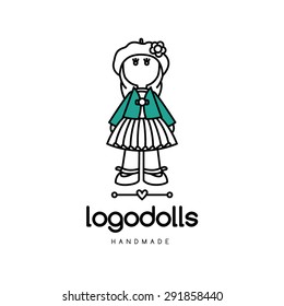 Doll. Vector logo illustration