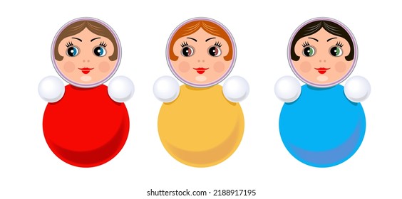 A doll for the youngest children  tumbler  A color educational toy 
 Vector image 