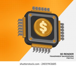 Dolla Microchip 3D render Full HD