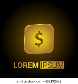 Dollar 3D Golden Metallic Premium Royal Corporate Logo / Icon