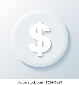 Dollar 3D Paper Icon on a white background