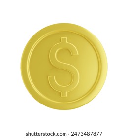 Dólar. moneda de oro de Vector 3d del dólar de ee.uu. Dinero dorado. Moneda dólar. Dinero dorado. Aislado, Vector