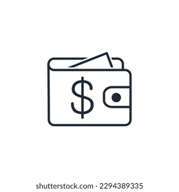 Dollar account. finance concept.Vector linear icon isolated on white background.