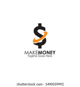 Dollar accounting logo design vector illustration template