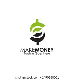 Dollar accounting logo design vector illustration template