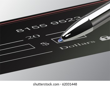 The Dollar Amount on Check , vector