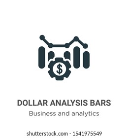 Dollar analysis bars vector icon on white background. Flat vector dollar analysis bars icon symbol sign from modern business and analytics collection for mobile concept and web apps design.