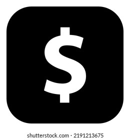 Icono de dólar y aplicación en blanco