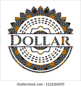 Dollar arabesque style emblem. arabic decoration.