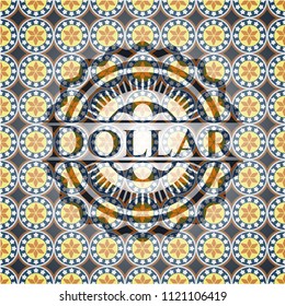 Dollar arabic emblem. Arabesque decoration.