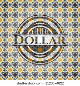 Dollar arabic emblem. Arabesque decoration.