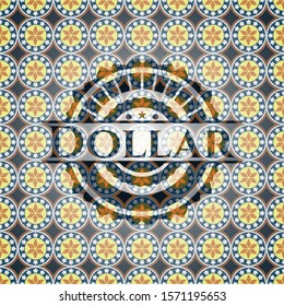 Dollar arabic style emblem. Arabesque decoration.