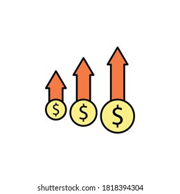dollar, arrow, up icon. Element of finance illustration. Signs and symbols icon can be used for web, logo, mobile app, UI, UX