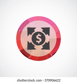 dollar arrow icon, on white background