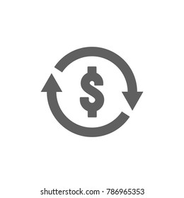 Dollar with arrow icon vector