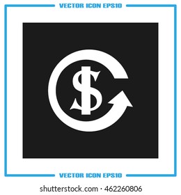 Dollar arrow icon vector illustration eps10.