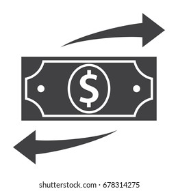 Dollar with arrows concept for funds transfer