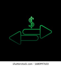 Dollar arrows nolan icon. Simple thin line, outline vector of bank icons for ui and ux, website or mobile application