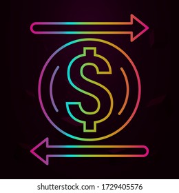 Dollar, Pfeile, Transfer nolan Symbol Einfache dünne Linie, Umrissvektor ATM Icons für ui und ux, Website oder mobile Anwendung