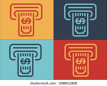 Dollar Atm Logo Template, Simple Flat Icon of finance,business,atm