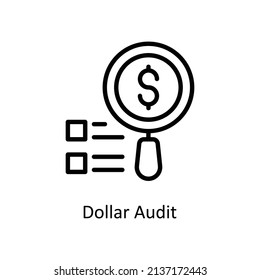 Iconos de esquema de vector de auditoría de dólares para sus proyectos digitales o de impresión.