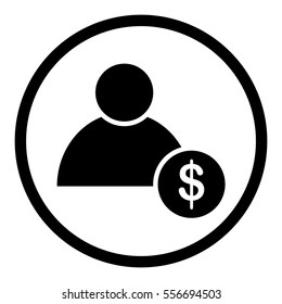 Dollar Avatar Icon In Cirlce On White Background