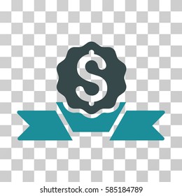 Dollar Award icon. Vector illustration style is flat iconic bicolor symbol, soft blue colors, transparent background. Designed for web and software interfaces.